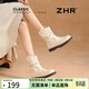 ZHR厚底短靴女2025新款冬季平底堆堆靴加絨加厚東北馬丁靴洋氣小短靴