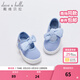 戴維貝拉（DAVE＆BELLA）兒童女童帆布鞋男童布鞋春秋幼兒鞋幼童板鞋春季一腳蹬小童公主鞋 天藍 170(鞋內長(cháng)17cm)