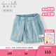 戴維貝拉（DAVE＆BELLA）女童牛仔裙褲兒童休閑褲寶寶短褲夏季新款童褲洋氣小女孩褲子 牛仔藍【現貨】 110 cm（建議身高100-110cm）