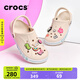 CROCS卡駱馳貝雅卡駱班洞洞鞋輕便耐磨拖鞋一腳蹬休閑鞋|205089 冬日白/彩色-1LI 37 /38(230mm)