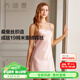 太湖雪真絲睡衣女吊帶裙100%桑蠶絲19姆米短裙肩帶可調節情人節圣誕禮物 櫻花粉 M