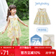 JELLYBABY[7A抗菌]女童連衣裙夏季寶寶甜美小童公主裙純棉裙子兒童出游穿搭 黃色 【7A抗菌】 100 （建議身高90-99cm）