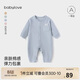 babylove嬰兒連體衣春秋季彈力睡衣男女寶寶哈衣爬爬服純色休閑家居衣服