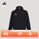 adidas簡(jiǎn)約足球訓練運動(dòng)拉鏈連帽夾克外套男裝春秋阿迪達斯官方   黑色   L