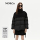MO&Co.【新中式】羽絨服獨立羊毛針織披肩附腰帶寬松摩安珂 黑色 M 165