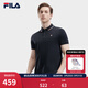 FILA 斐樂(lè )官方男子針織短袖POLO衫夏季新款時(shí)尚休閑商務(wù)上衣 傳奇藍-NV L 175/96A