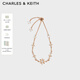 CHARLES&KEITH六芒星之夜太陽(yáng)星手鏈女生日禮物送女友CK5-12120340 Rose Gold玫瑰金色 1個(gè)