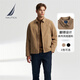 諾帝卡（NAUTICA）【單件直降】春夏新款經(jīng)典簡約挺闊有型翻領(lǐng)薄外套夾克男JO4306 深卡其2BB M