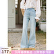 謎秀微喇牛仔褲女高腰寬松直筒顯瘦2026年春季新款喇叭長(cháng)款褲子女 淺藍色 M