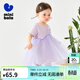 迷你巴拉網(wǎng)紗連衣裙女童寶寶親膚透氣甜美新款【純棉】禮物 粉紫A70725 110