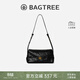 BAGTREE【明星同款】包包樹(shù)奶盒包頭層植鞣牛皮單肩腋下包斜挎包hobo包女 檀黑色-小號 高級小眾生日禮物女