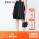 PORTS寶姿  新品商場(chǎng)同款女裝百搭撞色壓褶半身裙LN8S008KWB008 黑色 XS (2)