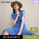 moussy女裝新品法式度假風(fēng)不規則茶歇裙連衣裙028ISZ30-3031 110藍色 均碼