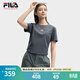 FILA斐樂(lè )t恤短袖女子韓素希同款上衣2025夏收腰小狐貍刺繡辣妹T恤 默魅灰-DY M 165/84A/M