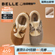 百麗（Belle）章若楠同款喵喵吐司毛毛勃肯鞋女冬季新款加絨棉鞋雪地靴B2829DM5 棕色 38 (240mm)