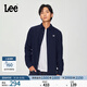 Lee標準版抓絨刺繡小Logo翻領(lǐng)男士長(cháng)袖襯衫休閑潮流LMT009100206 海軍藍 M