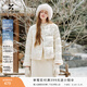 香影新中式輕薄白色羽絨服女2025冬季新款90白鴨絨國風(fēng)刺繡短外套 鷺白 M 160/84A/95-110斤