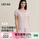 ubras呼呼睡衣女親膚莫代爾長(cháng)袖套裝情侶家居服男高彈柔軟 女款短袖短褲-粉紫色 M