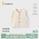 童泰（TONGTAI）嬰兒馬甲春秋季純棉寶寶無(wú)袖上衣兒童休閑馬夾背心坎肩米白100cm