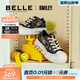 百麗（Belle）SMILEY聯(lián)名流浪玩家涂鴉帆布鞋女商場(chǎng)款高幫休閑鞋3ZJC4CM5 黑色 38 (240mm)