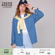 Teenie Weenie小熊女裝襯衫夏季休閑慵懶風(fēng)復古丹寧上衣 中藍色 S