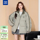 唐獅2025冬女史努比織帶一手長(cháng)面包服立領(lǐng)棉衣 淡綠 L