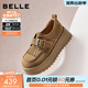 百麗（Belle）復古勃肯鞋女2026春季新款商場(chǎng)款厚底流蘇JK樂(lè )福鞋E8N1DAM6預售 杏色-單里 36 (230mm)