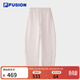 FILA FUSION斐樂(lè )潮牌針織長(cháng)褲女2025冬季新款時(shí)尚休閑寬松彎刀褲 桃妖妖粉-PK L 170/70A/L