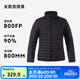 迪卡儂（DECATHLON）短款羽絨服輕薄薄外套戶(hù)外運動(dòng)保暖內膽排骨羽絨服TREK100 女款-百搭黑-立領(lǐng) XL