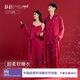 靜韻【那么紅】超柔軟本命年騏驥紅結婚睡衣女情侶家居服情人套裝男