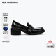 ANN ANDELMAN【尹勢銀同款】樂(lè )福鞋女粗跟厚底增高小皮鞋休閑單鞋 黑色 （建議拍大一碼） 37