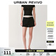 UR秋季新款女裝時(shí)尚簡(jiǎn)約純色百搭牛仔短褲UWM850145 正黑 28