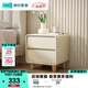 林氏家居臥室奶油風(fēng)小型床頭柜現代簡(jiǎn)約儲物柜小柜子防塵抽屜儲物柜TD129 【原木腳|米白色】床頭柜*1