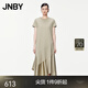 JNBY/江南布衣春夏連衣裙棉質(zhì)圓領(lǐng)短袖A型氣質(zhì)設計感優(yōu)雅5O4G12810 269/綠卡其 M