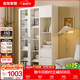 全友家居帶門(mén)書(shū)柜客廳陽(yáng)臺家具落地儲物置物玻璃柜子手辦展示柜靠墻 象牙白|三門(mén)書(shū)柜 雙色可選+大容量?jì)ξ?環(huán)保材料