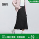 森馬（Semir）[商場(chǎng)同款]半身裙女純色直筒裙簡(jiǎn)約2025春開(kāi)叉工裝裙101125120001