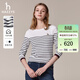 哈吉斯哈吉斯女裝 秋季款女士條紋學(xué)院休閑長(cháng)袖T恤女ABTSE0BCF05 白色WT S (155/80A 36)