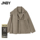 江南布衣（JNBY）【商場(chǎng)同款】25冬新品呢大衣寬松H型拼接圍巾解構設計5X0810130