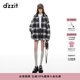 DZZIT【爆款補單】地素毛呢外套冬季格子呢復古Old School上衣女 黑色 常規 XS
