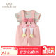 凡獵女童背帶褲套裝夏裝2025新款兒童洋氣時(shí)髦衣服寶寶兩件套夏季 粉色 100 cm
