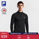FILA 斐樂(lè )官方男子針織長(cháng)袖上衣2026春新款健身運動(dòng)加絨保暖半拉鏈長(cháng)T 深黑-BK L 175/96A/L