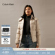 Calvin KleinJeans秋冬女士戶(hù)外休閑通勤印花ck可拆卸連帽鴨絨羽絨服外套 PED-奶茶咖 S
