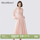 MeetMetro瑪依爾淺粉色收腰連衣裙女2026春新款禮服裙氣質(zhì)仙女裙 淺粉色 S