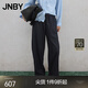 JNBY/江南布衣25夏休閑褲女簡(jiǎn)約寬松直筒西裝褲松緊腰5P4E11510 001/本黑 S