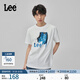Lee商場(chǎng)同款經(jīng)典圓領(lǐng)簡(jiǎn)約字母印花Logo日常男短袖T恤休閑潮LMT00 白色 M