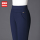 黛姿茹直筒休閑褲子女春季2026新款女士松緊腰媽媽大碼褲裝中年女褲 藍色[松緊款] 常規 XL (29)【105-115斤】