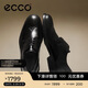 愛(ài)步（ECCO）正裝皮鞋男 增高布洛克雕花牛皮德比鞋 里斯622164 黑色41