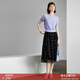 顏域復古印花半身裙女夏季2026新款優(yōu)雅通勤裙子黑色高腰A字半裙 黑花 M/38