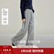 茵曼（INMAN）2026春季女裝新款100棉松緊腰抽繩闊腿褲休閑百搭寬松長(cháng)褲 深花灰 S