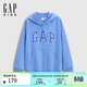 蓋璞（GAP）男女童2026春季新款logo毛圈寬松連帽衫兒童裝衛衣外套861114